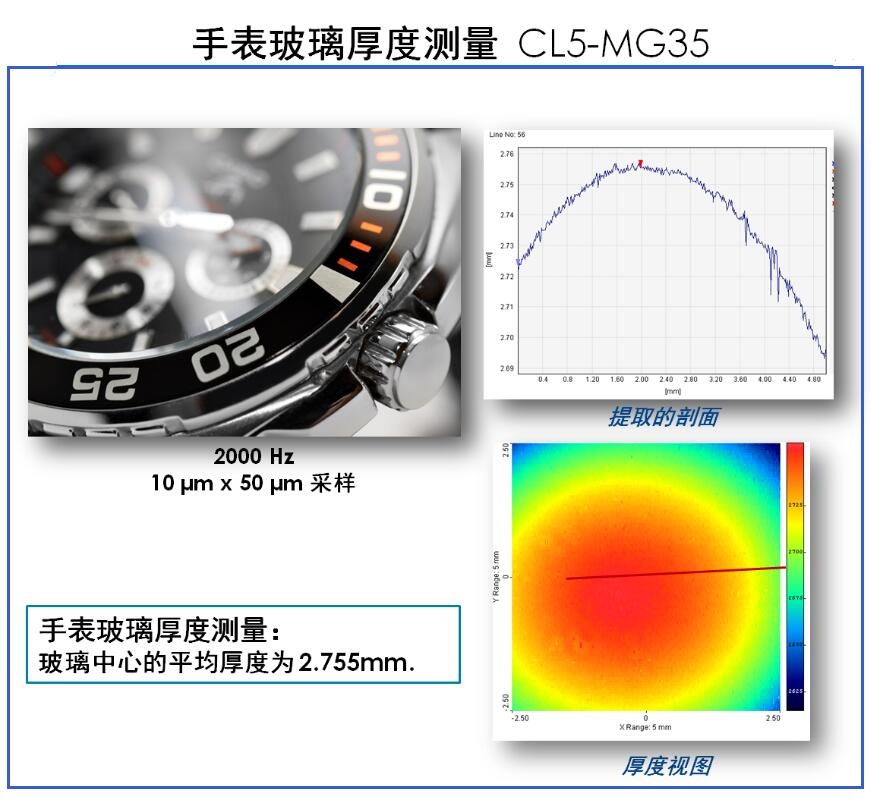 手表玻璃厚度測量
